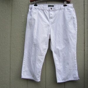 LRL Lauren Jeans Co.Ralph Lauren Capris Pants Women's‎ 16W 100% Cotton White